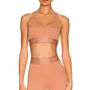 MoveWell Cypress Sports Bra (XS) + Bike Shorts (S) Set in Mocha Brown (Revolve)